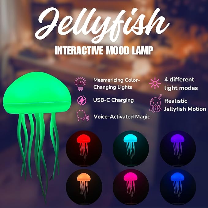 Portable Jellyfish Lamp – LED Night Light for Bedside & Desk
