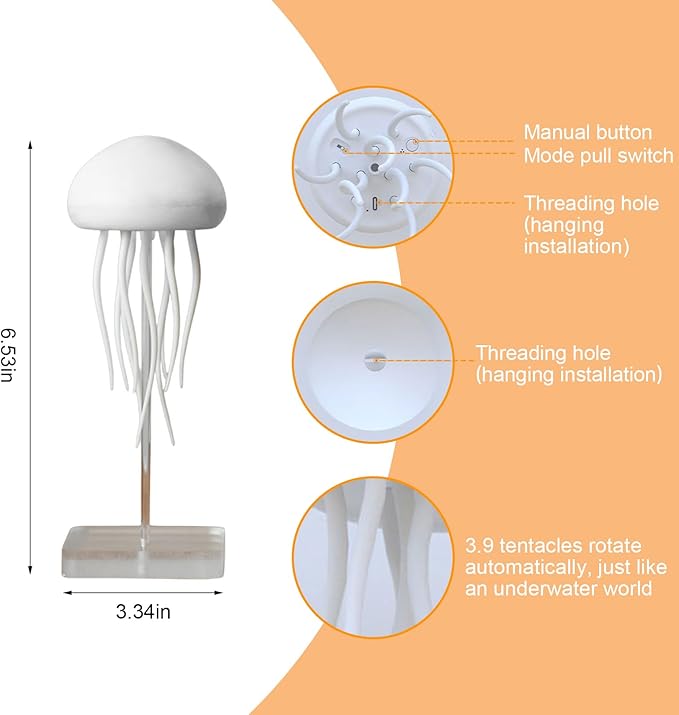 Portable Jellyfish Lamp – LED Night Light for Bedside & Desk