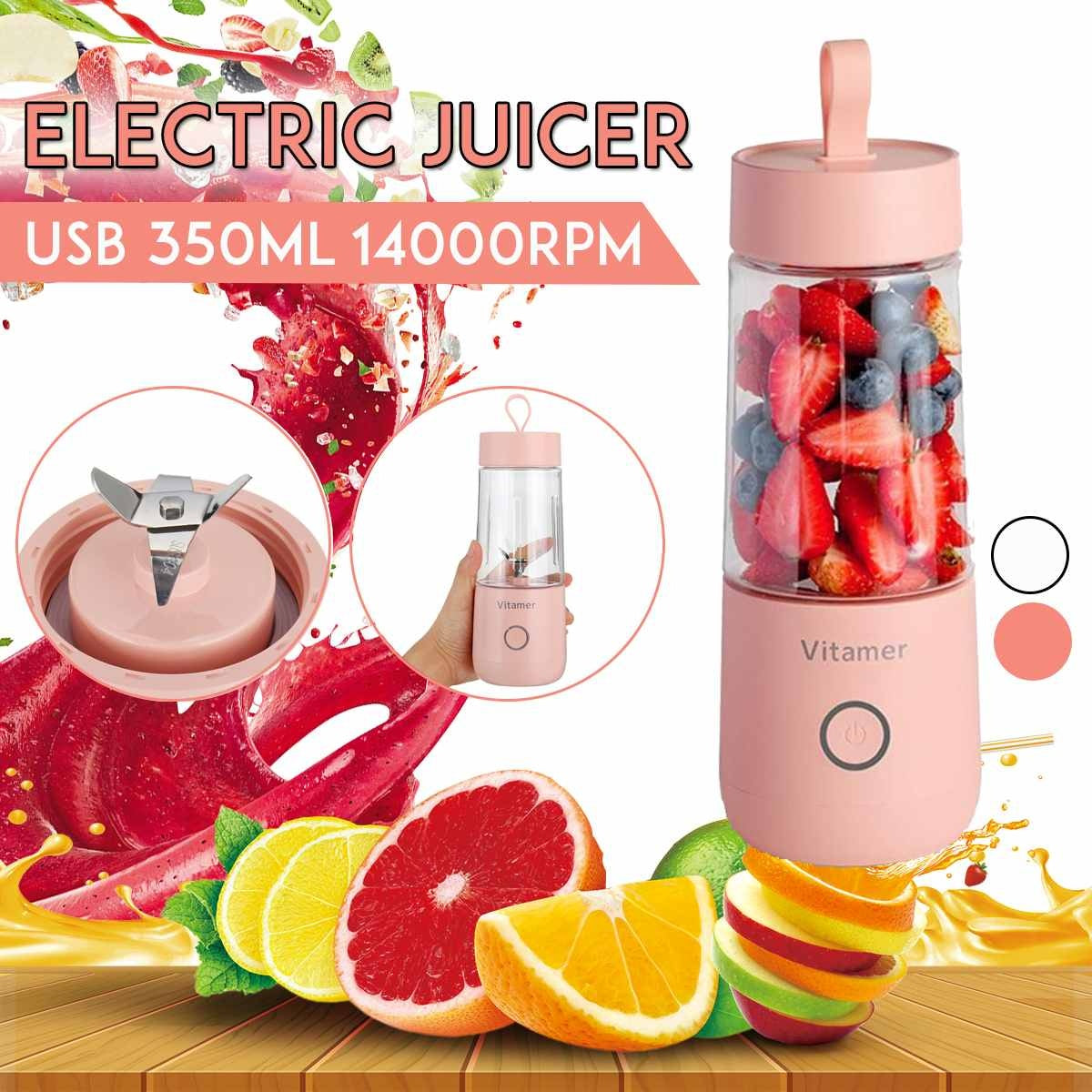 350ML Portable Blender Juicer | USB Rechargeable Smoothie & Juice Maker Cup