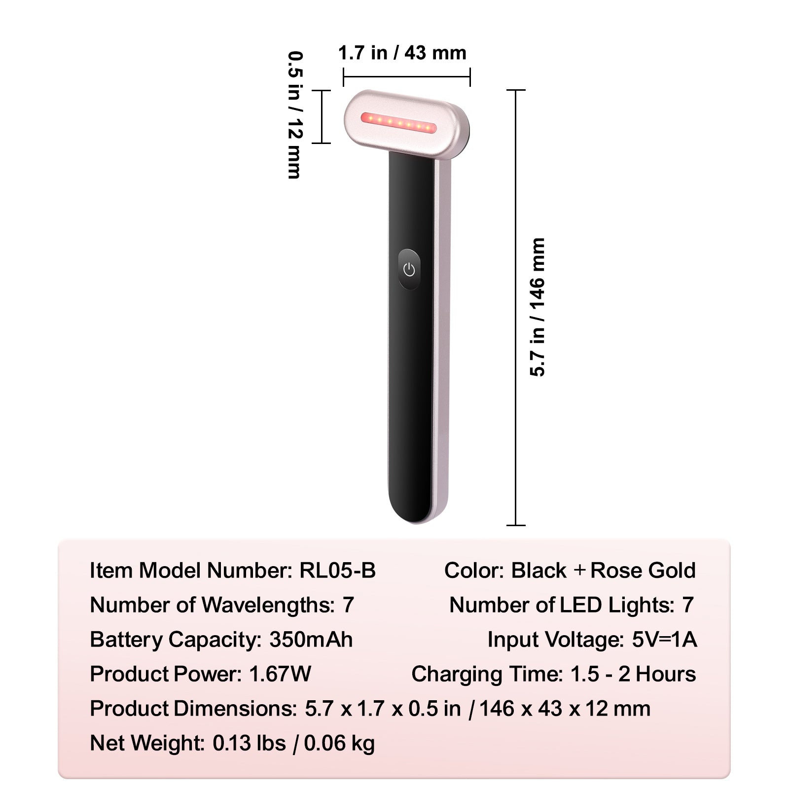 VEVOR Red Light Therapy Wand - 7-in-1 LED Facial Device with Heat, Microcurrent & Massage