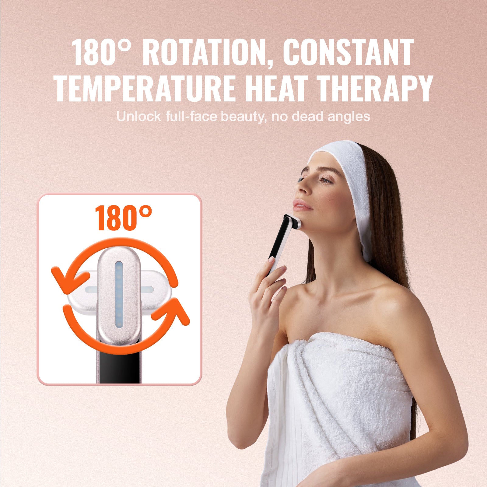 VEVOR Red Light Therapy Wand - 7-in-1 LED Facial Device with Heat, Microcurrent & Massage