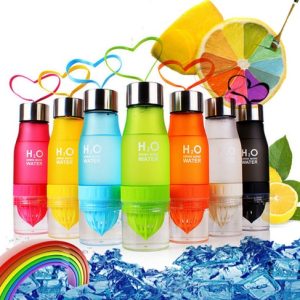 Colorful Frosted Lemon Cup - Cute Plastic Water Bottle with Lid