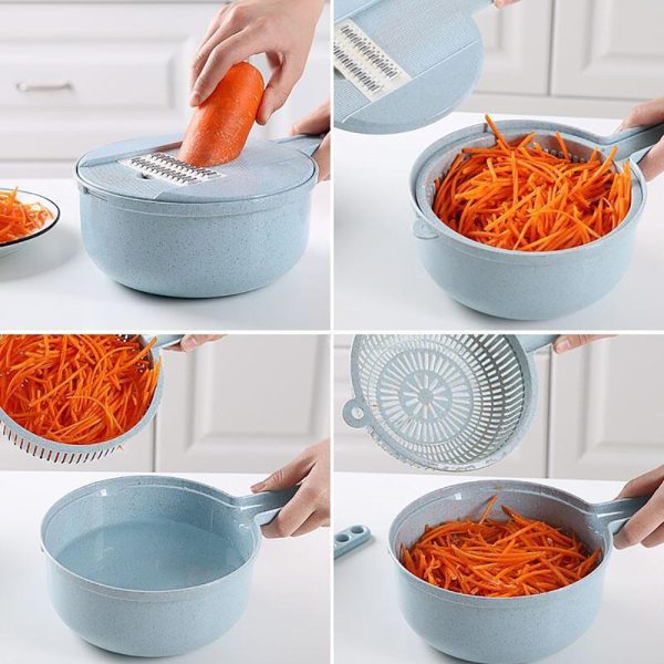 8-in-1 Mandoline Slicer - Vegetable Cutter, Grater & Potato Peeler Set - Image 5