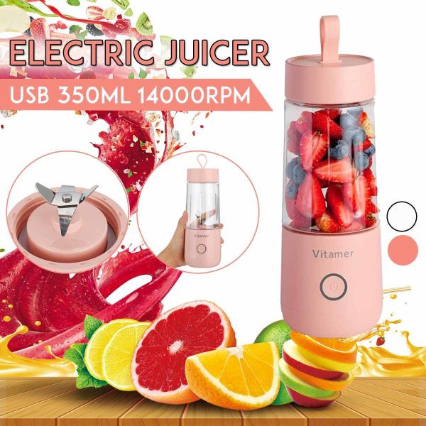 Portable Blender 350ml USB Rechargeable - Mixer for Smoothies & Shakes