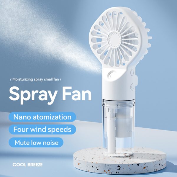 Portable Handheld Spray Fan – 4-Speed USB Mist Fan for Summer Cooling - Image 7