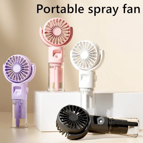 Portable Handheld Spray Fan – 4-Speed USB Mist Fan for Summer Cooling - Image 6
