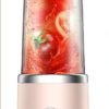 6-Blade Portable Blender - USB Charging Ice Crusher & Smoothie Maker - Pink