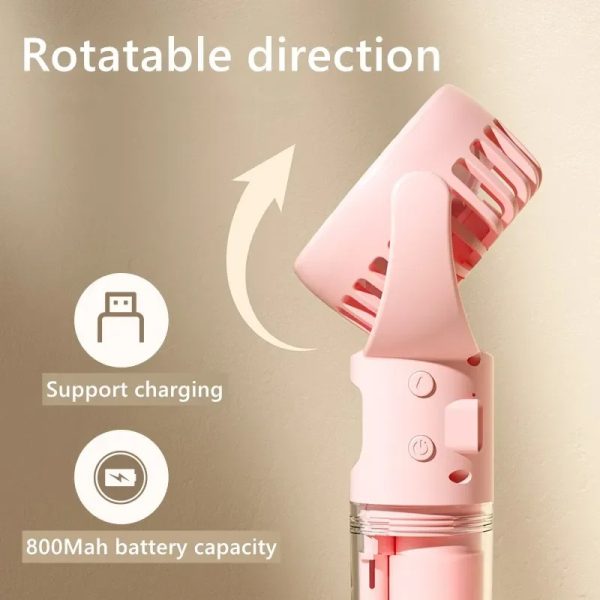 Portable Handheld Spray Fan – 4-Speed USB Mist Fan for Summer Cooling - Image 8